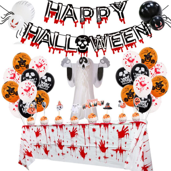Halloween Balloon Set Blood Banners 3D Ghost Party Decoration 01