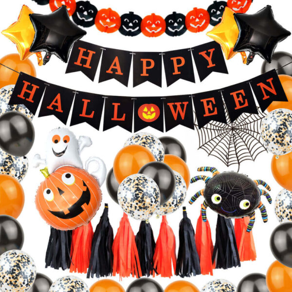 Happy Halloween Balloon Kit Decorations With Tassel 02