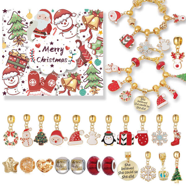 Jewelry Advent Calendar Chritmas Countdown DIY 2 Bracelets Blind Box