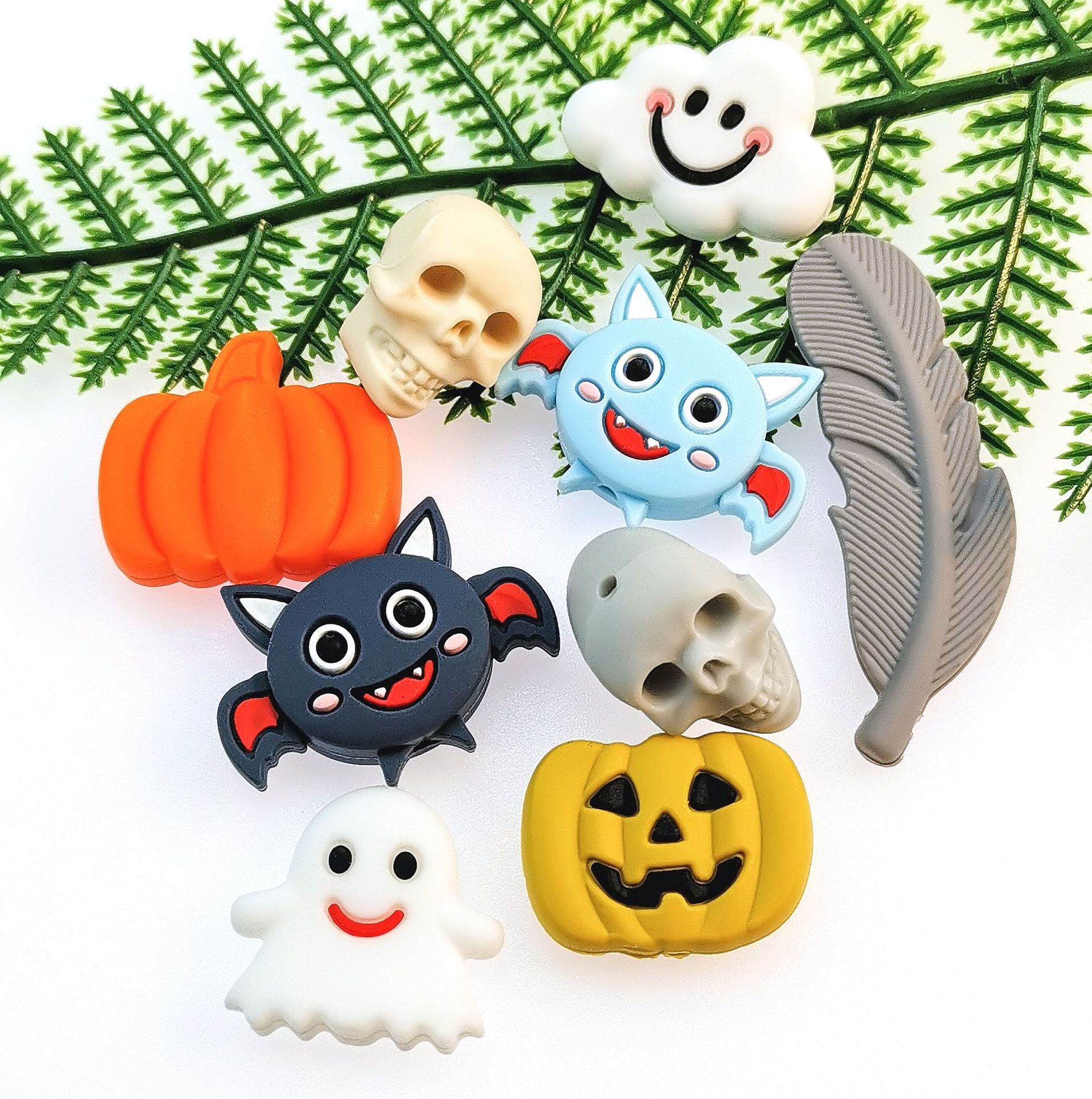 10pcs Halloween Silicone Beads DIY Teether Bracelets Accessories Wholesale