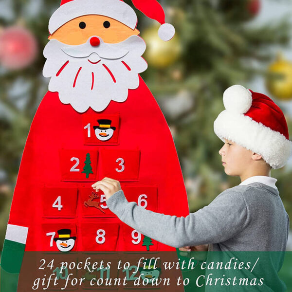Santa Claus Felt Advent Calendar Christmas Countdown 3