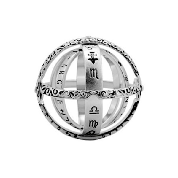 Sliver Armillary Sphere Anxiety Fidget Ring Toy For Men