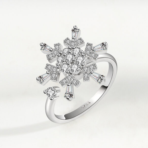 Snowflake Adjustable Anxiety Fidget Ring Toy For Women