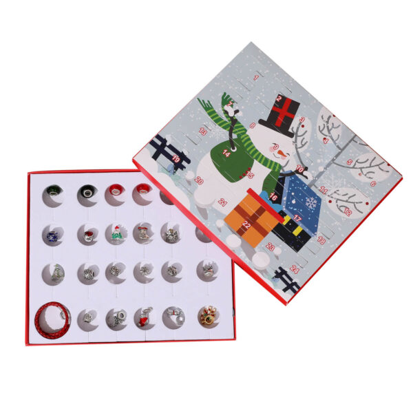 Snowman Jewelry Advent Calendar Chritmas Countdown DIY Bracelet Blind Box