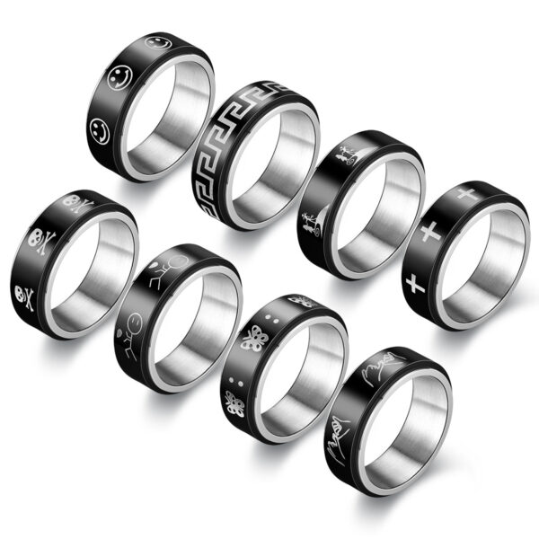Stainless Steel Anxiety Fidget Ring Spinner Toy For Men 1 1