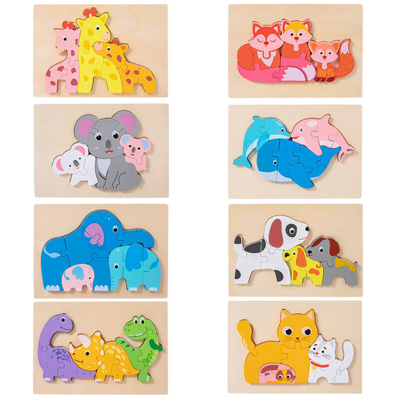 Wholesale Childrens Early Education puzzle Animal Wooden Toys 1
