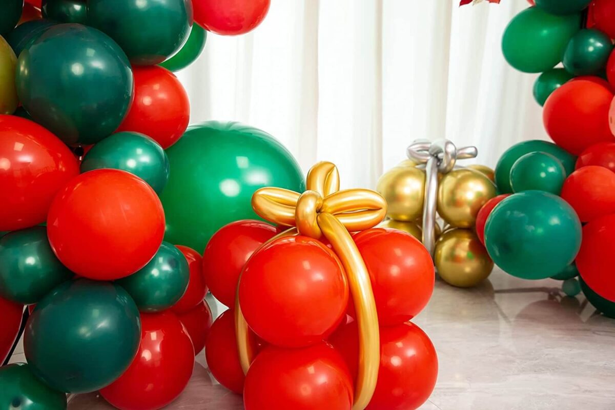 Veleprodajni božićni balonski luk, set ukrasa za zabavu s božićnom zastavom Opis slike 5