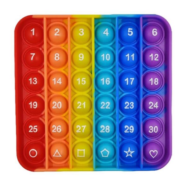 Wholesale Fidget Pops with Numbers small rainbow