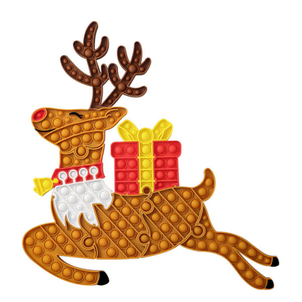 Wholesale Fidget Toys Christmas Reindeer Popper Puzzle Brown