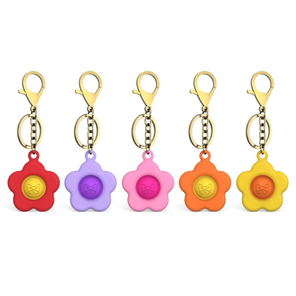 Wholesale Fidget Toys Flower Keychain Popper