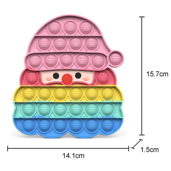 Wholesale Fidget Toys Popper Christmas Santa Claus Rainbow size