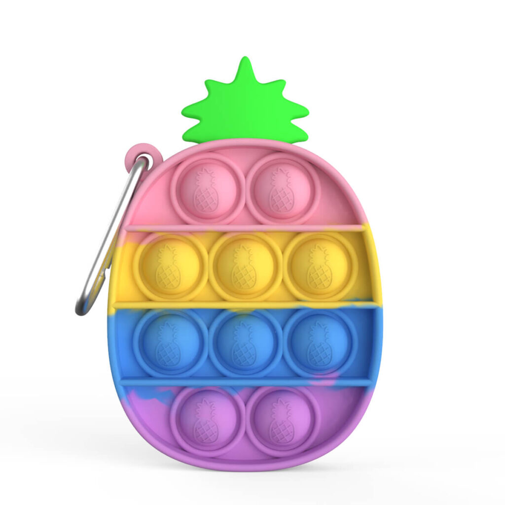 Wholesale Fidget Toys Popper Rainbow Pineapple Key Chain