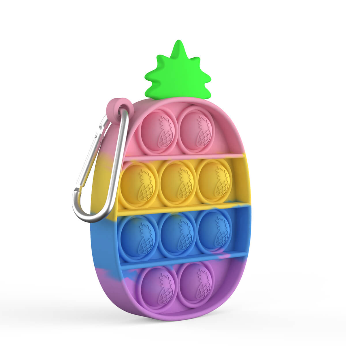 Wholesale Fidget Toys Popper Rainbow Pineapple Key Chain2