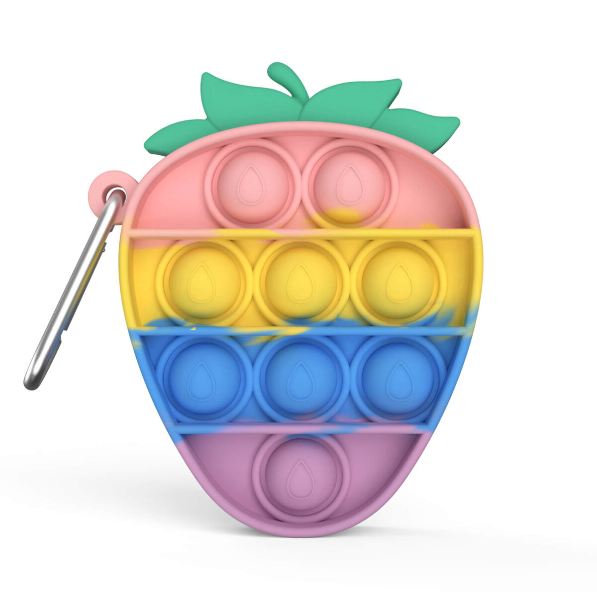 Wholesale Fidget Toys Popper Rainbow Strawberry Key Chain
