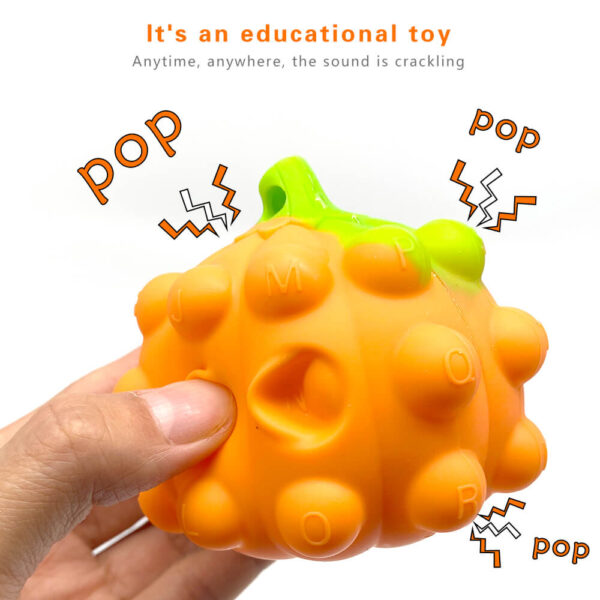 Wholesale Halloween Pumpkin 3D Pop Bubble Squeeze Ball Fidget Toy 2