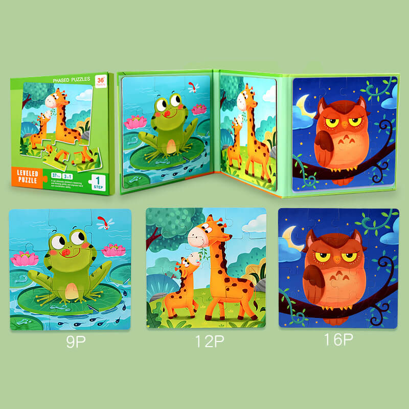 Wholesale Leveled Magnetic Puzzles Wooden Jigsaw Preschool Educational Toddler Puzzles Level 1 A