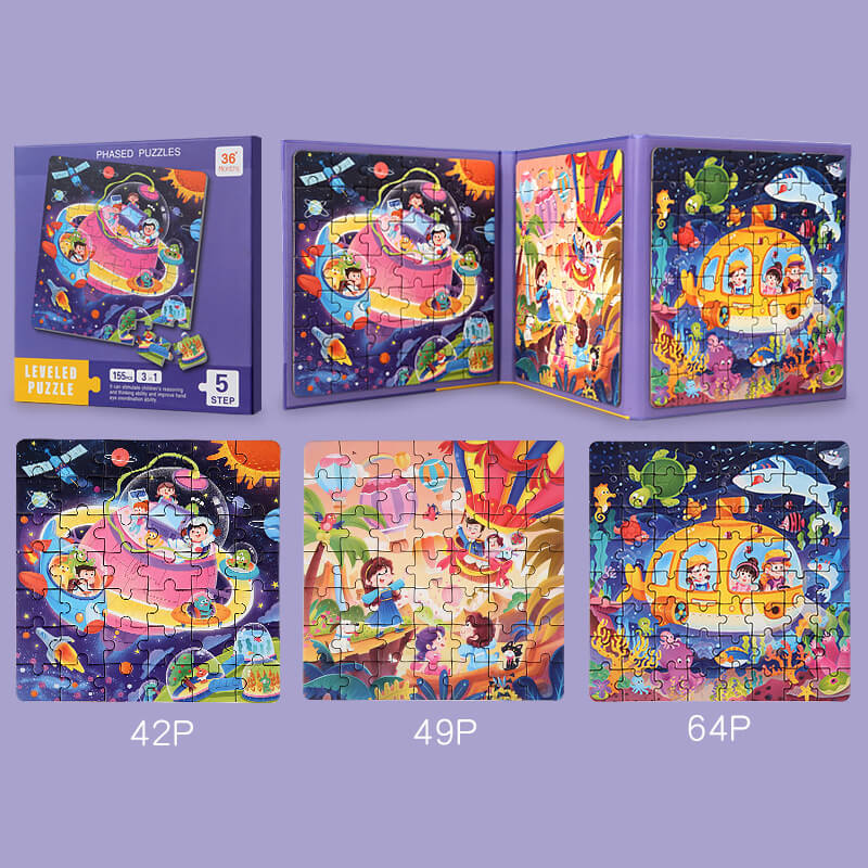 Wholesale Leveled Magnetic Puzzles Wooden Jigsaw Preschool Educational Toddler Puzzles Level 5 A