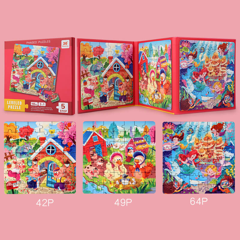 Wholesale Leveled Magnetic Puzzles Wooden Jigsaw Preschool Educational Toddler Puzzles Level 5 B
