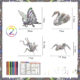 Вариантна картина за 3D пъзел Butterfly Spider Mantis Swan 4 Pack