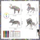 Odmiana obrazu dla puzzli 3D Lew Dinozaur Koń Słoń Zestaw 4 sztuk