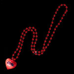 Variation picture for Red Bead Chain Peach Heart Necklace